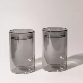 12 oz double-wall gray glass