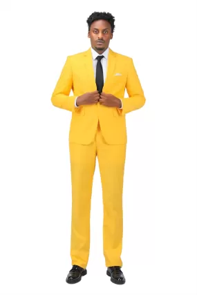 2-Piece Slim Fit Simple Designed Orange Suit