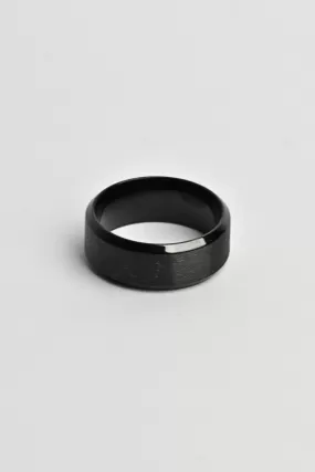 Anillo Liso Minimalista Básico Negro