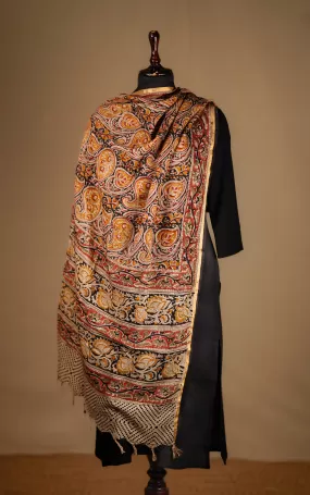 Art Silk Hand Blocked Kalamkari Dupatta 129IOS11