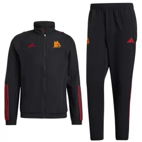 AS Roma black presentation Soccer tracksuit 2023/24 - Adidas