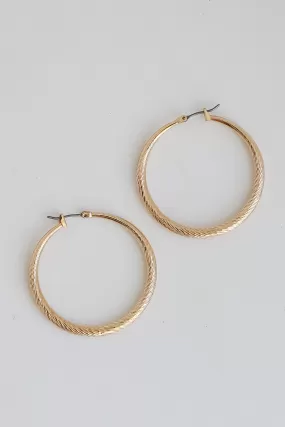 Ashton Gold Textured Hoop Earrings