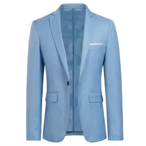 Baby Blue Stylish Blazer One Button Casual Blazer