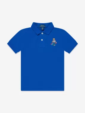 Baby Boys Bear Polo Shirt in Blue