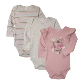 Baby Kiss 3 Pk Full Sleeves Cotton Bodysuits - Little & Loved