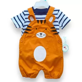 Cute Koala 2 Pc Dungaree & T-Shirt Set - Tiger