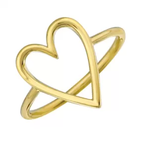 Cutout Small Solid Heart Ring