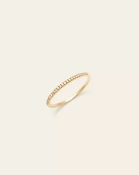 Diamond Dainty Band - 14k Solid Gold