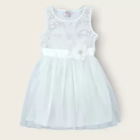 Fairytale Lilt Sequin Bodice Tulle Tutu Dress - White