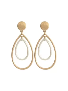 GxG COLLECTIVE MARINA TWO-TONE TEADROP EARRINGS