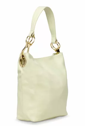 Leather Bucket Bag Ivory