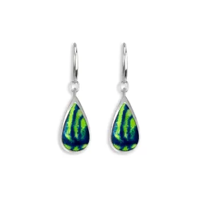 Nicole Barr Blue & Green Aurora Teardrop Wire Earrings