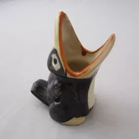 Novelty Ceramic Blackbird Match Holder Striker Vintage Art Deco c1930