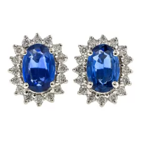 Sapphire & Diamond Frame Earrings