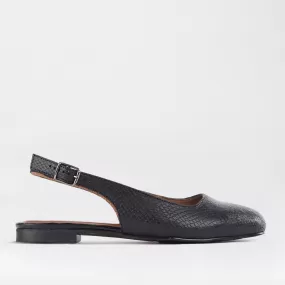 Slingback Flat Pump in Black - 12589