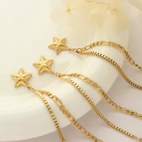 Star Double Chain 18K Titanium Steel Gold Plated Bracelet