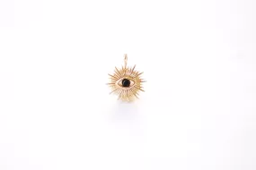 Wholesale Evil Eye Black CZ Charm - Evil Eye Cubic Zirconia Black Stone Good Luck Greek Eye Boho HarperCrown Charms B175